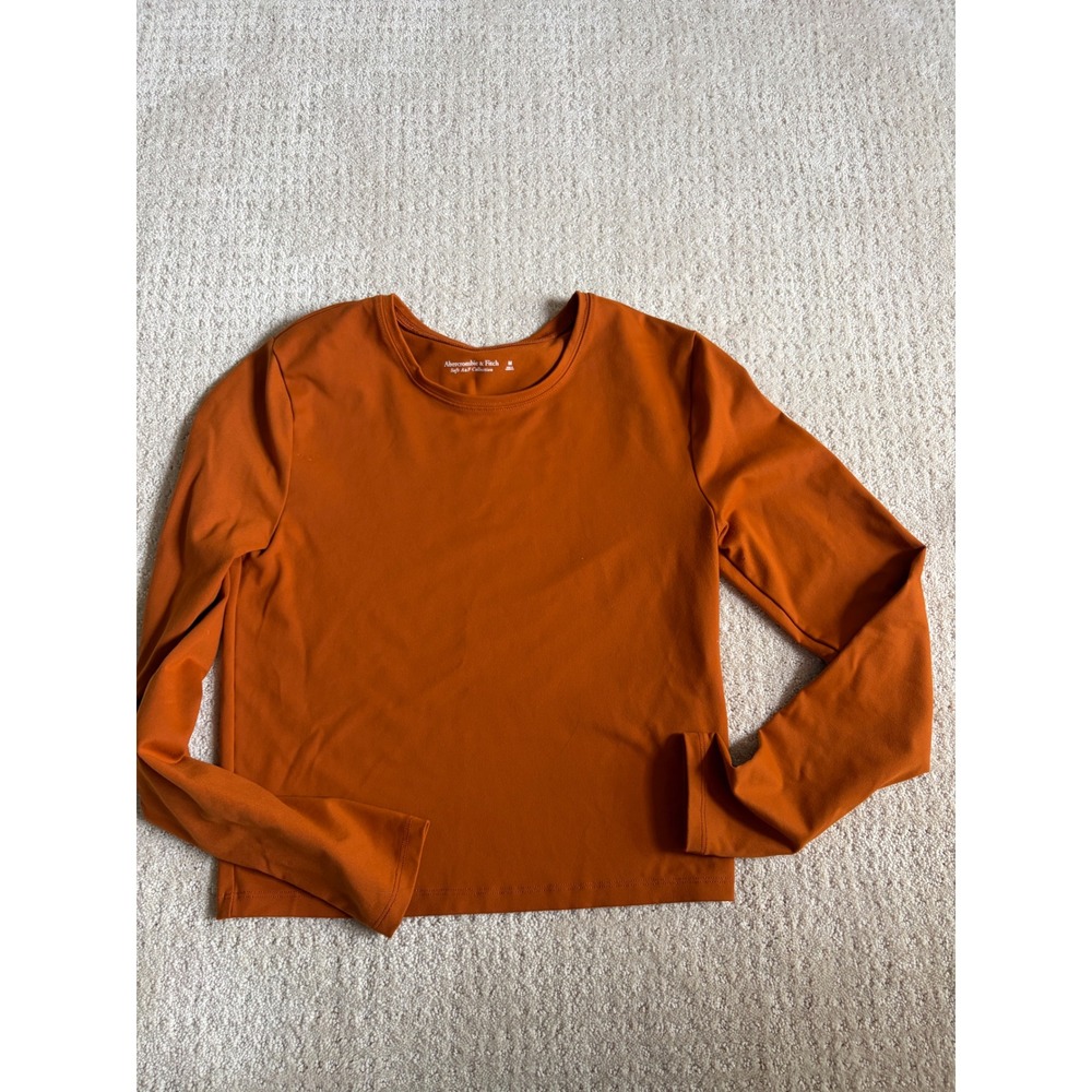 Abercrombie & Fitch Soft A&F Collection Long Sleeve Crew Fall Burnt Orange M